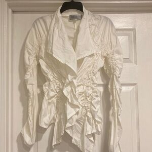 Worth Ivory Ruched Blouse